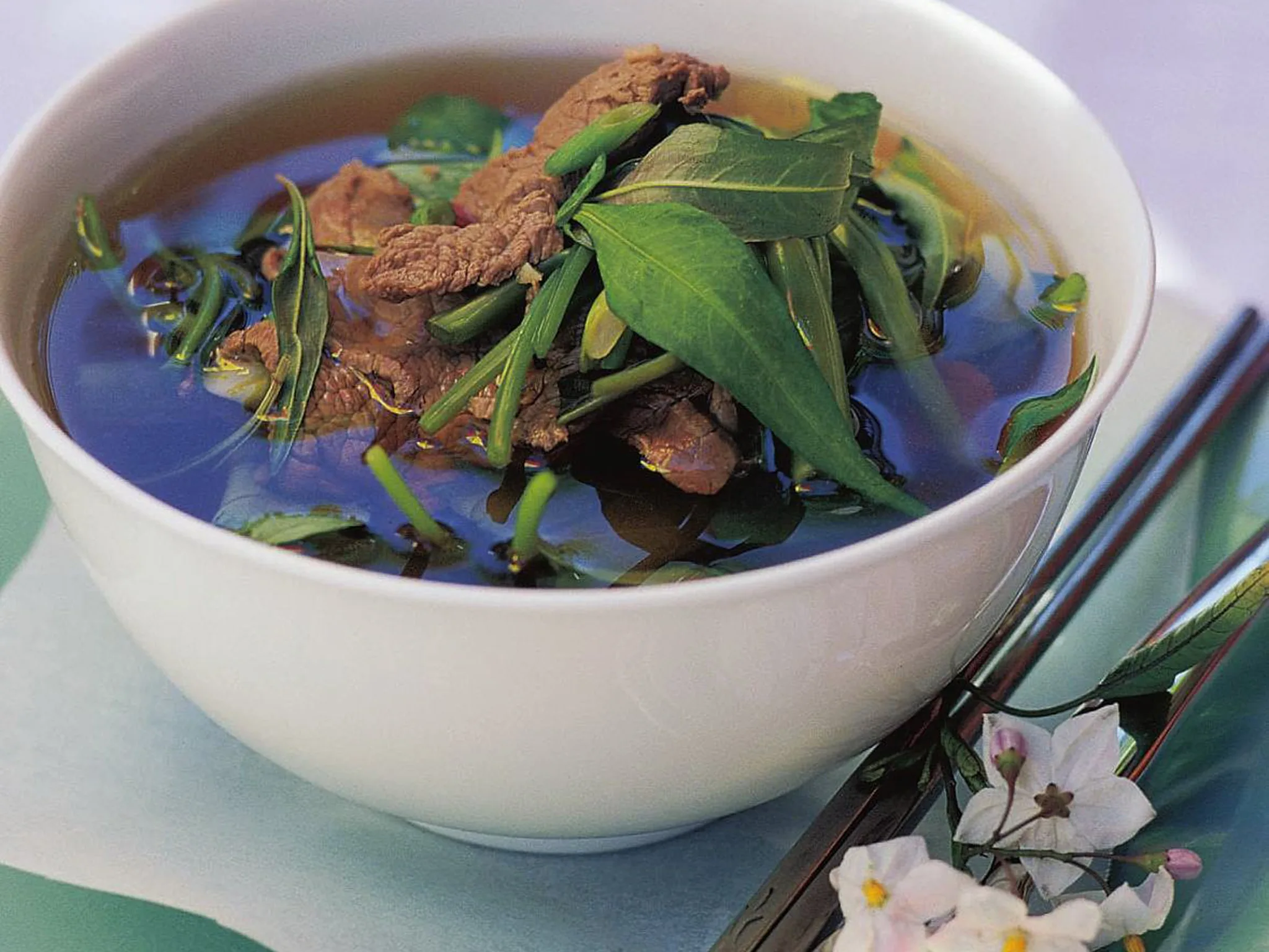 WATER SPINACH AND BEEF SOUP