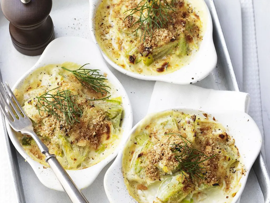 fennel and leek gratin