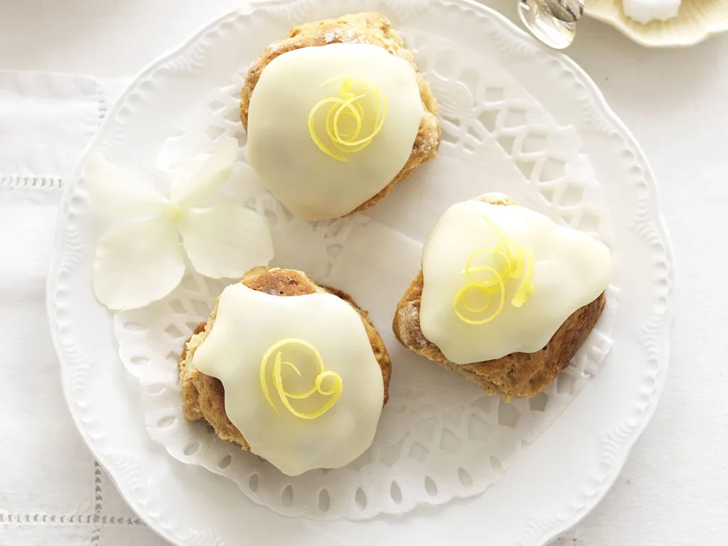 gingerbread scones with lemon glace icing