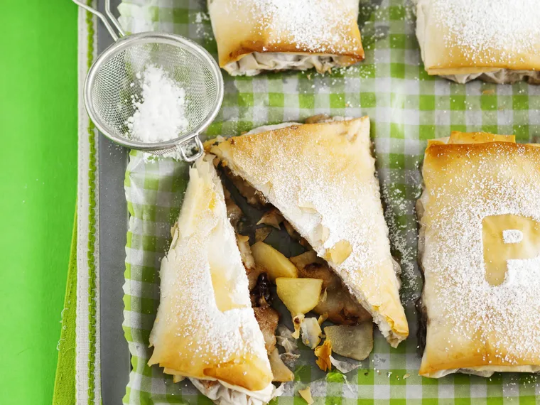 chocolate pear and hazelnut parcels