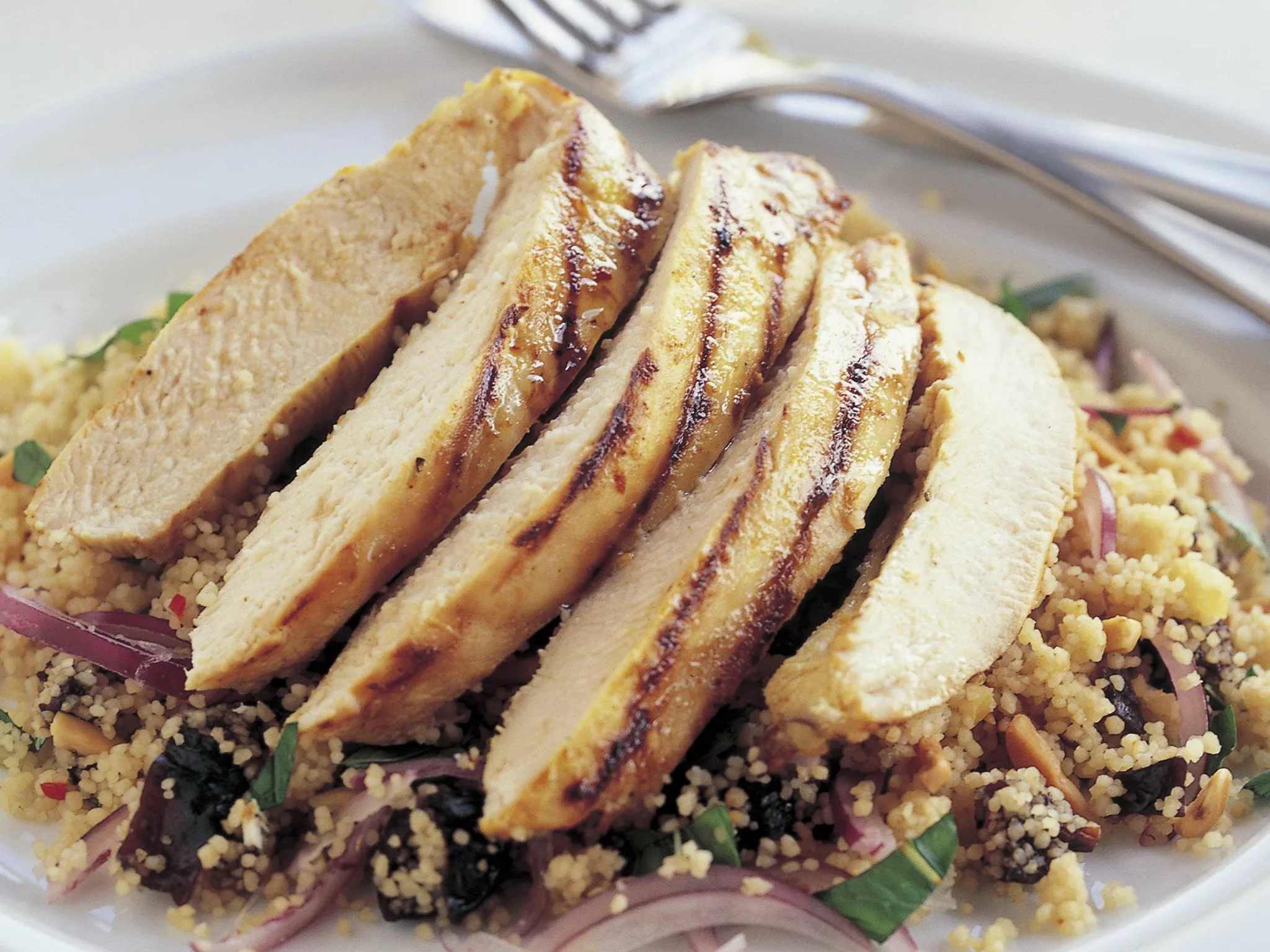 Chilli chicken with couscous