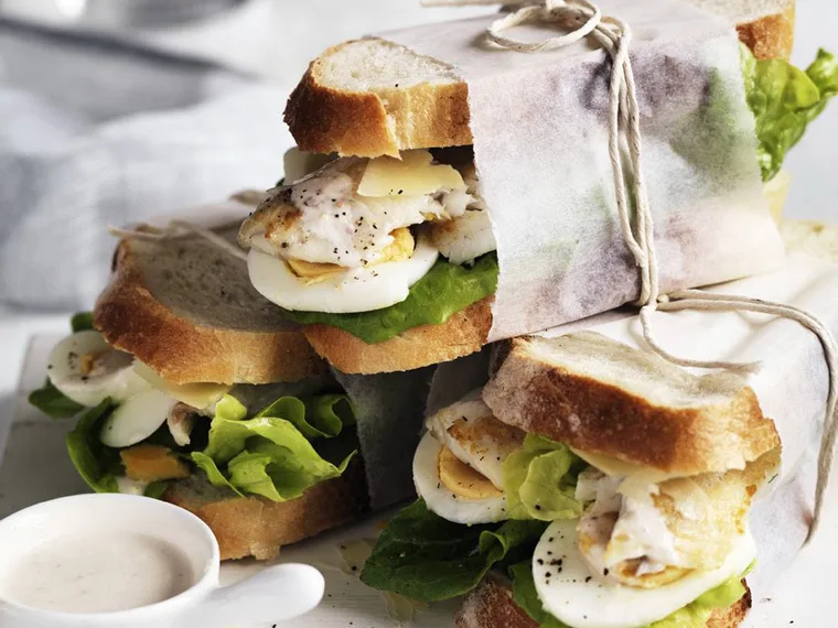fish sandwiches with caesar dressing