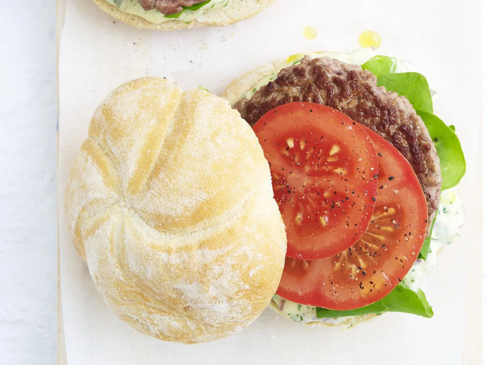 LAMB BURGERS WITH CAPER & HERB MAYONNAISE