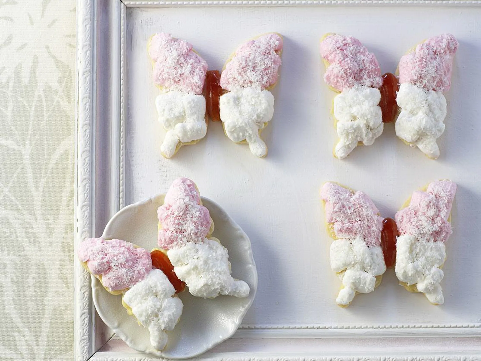 Iced marshmallow butterflies
