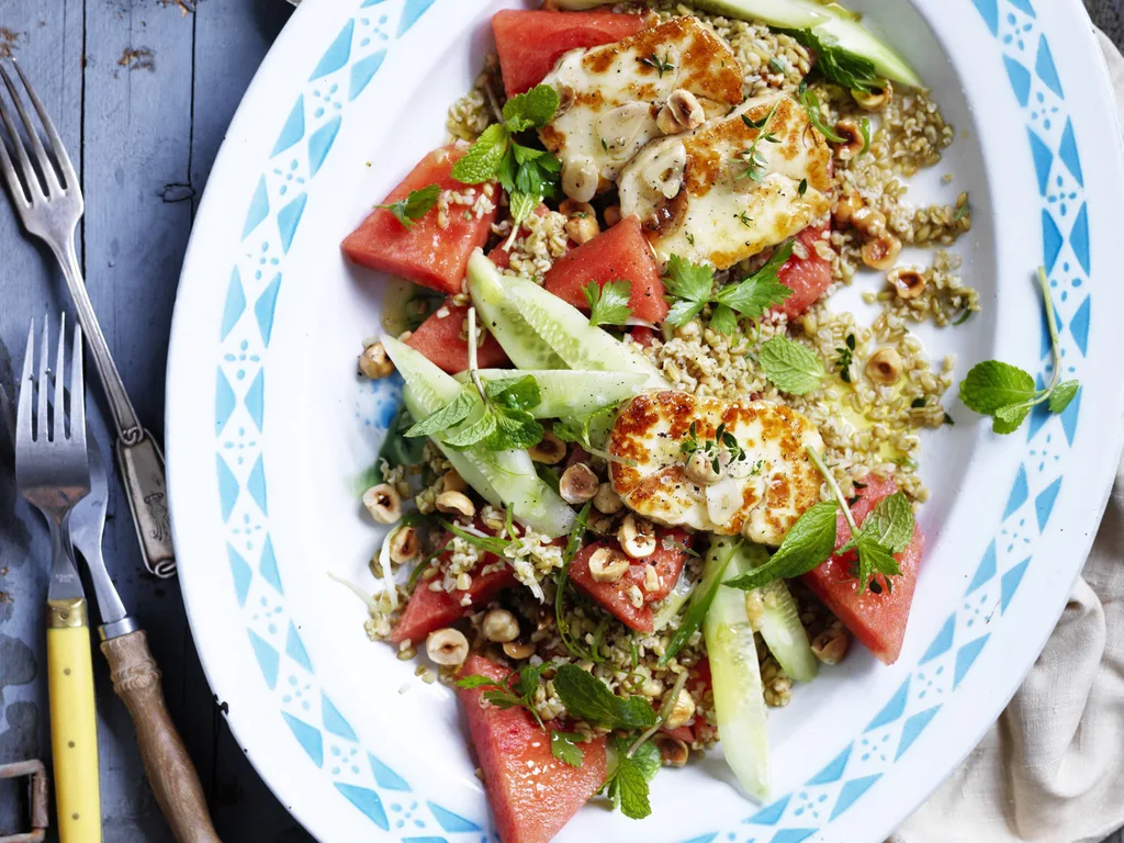 Watermelon Tabbouleh withmarinatedhaloumi