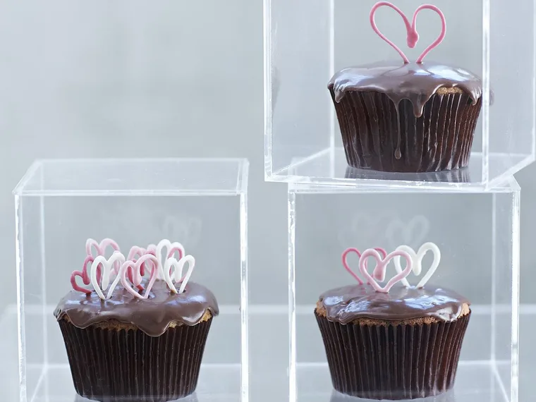 coconut cherry heart cupcakes
