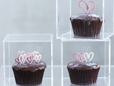 coconut cherry heart cupcakes