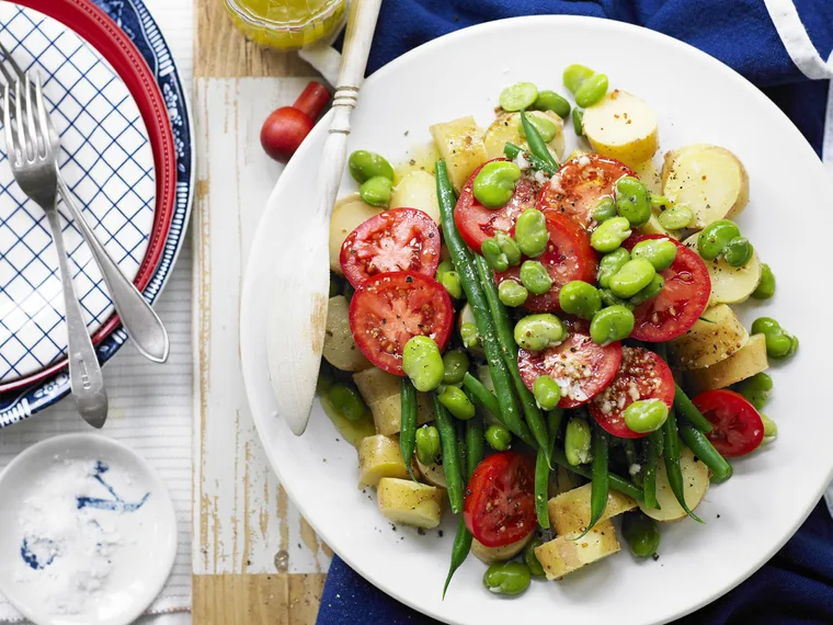 potato, bean and tomato salad