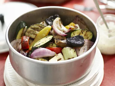 vegetables with garlic rosemary dressing