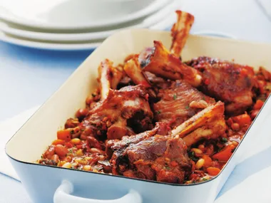 SLOW-COOKED LAMB SHANK AND BEAN RAGU