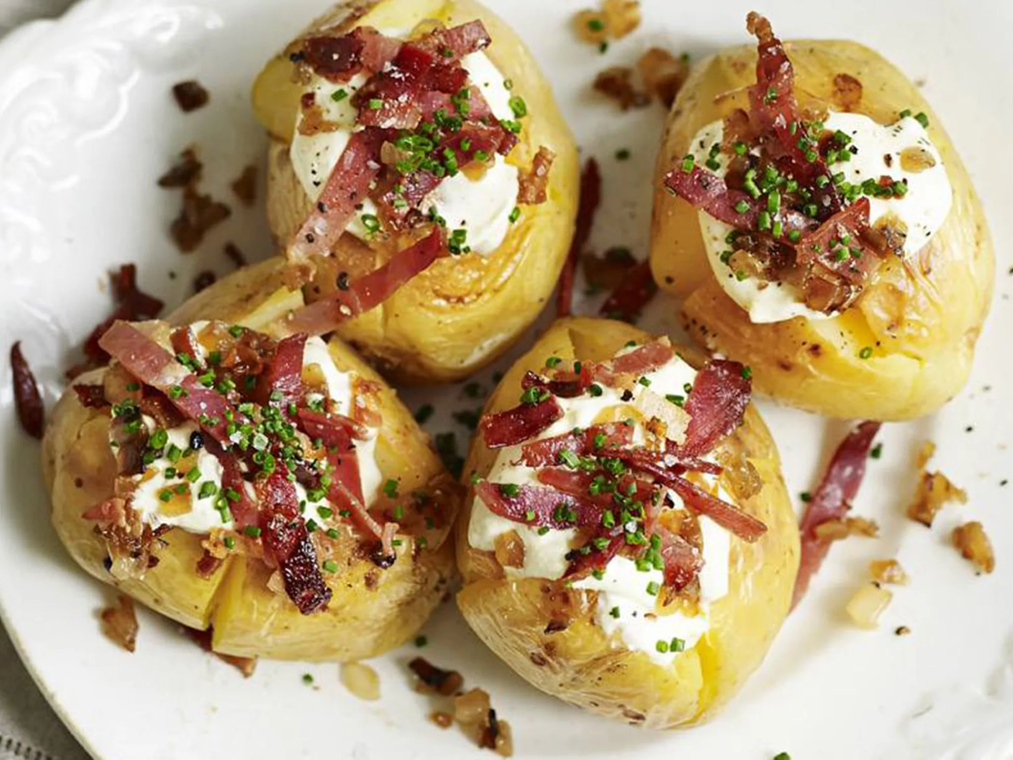prosciutto, chives and sour cream