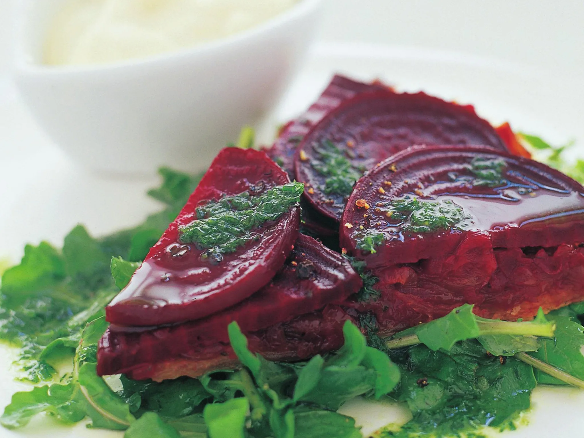 Caramelised onion and beetroot tart