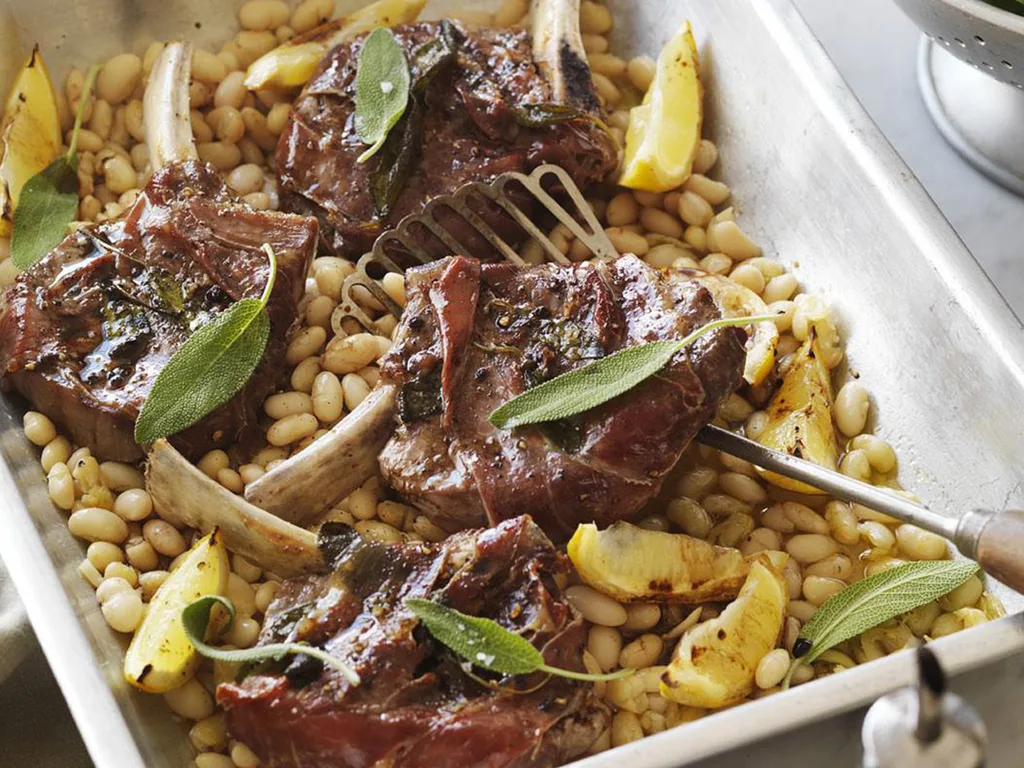 SAGE & PROSCIUTTO VEAL WITH CANNELLINI BEANS