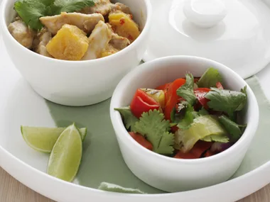 panang curry and banana chilli salad