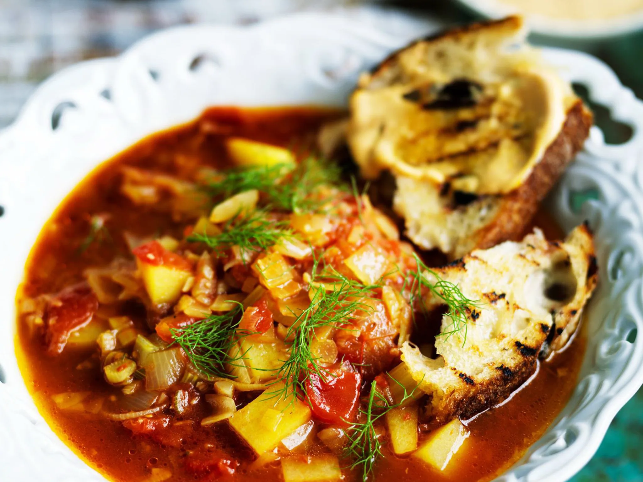 FENNEL & TOMATO SOUP WITH ROUILLE