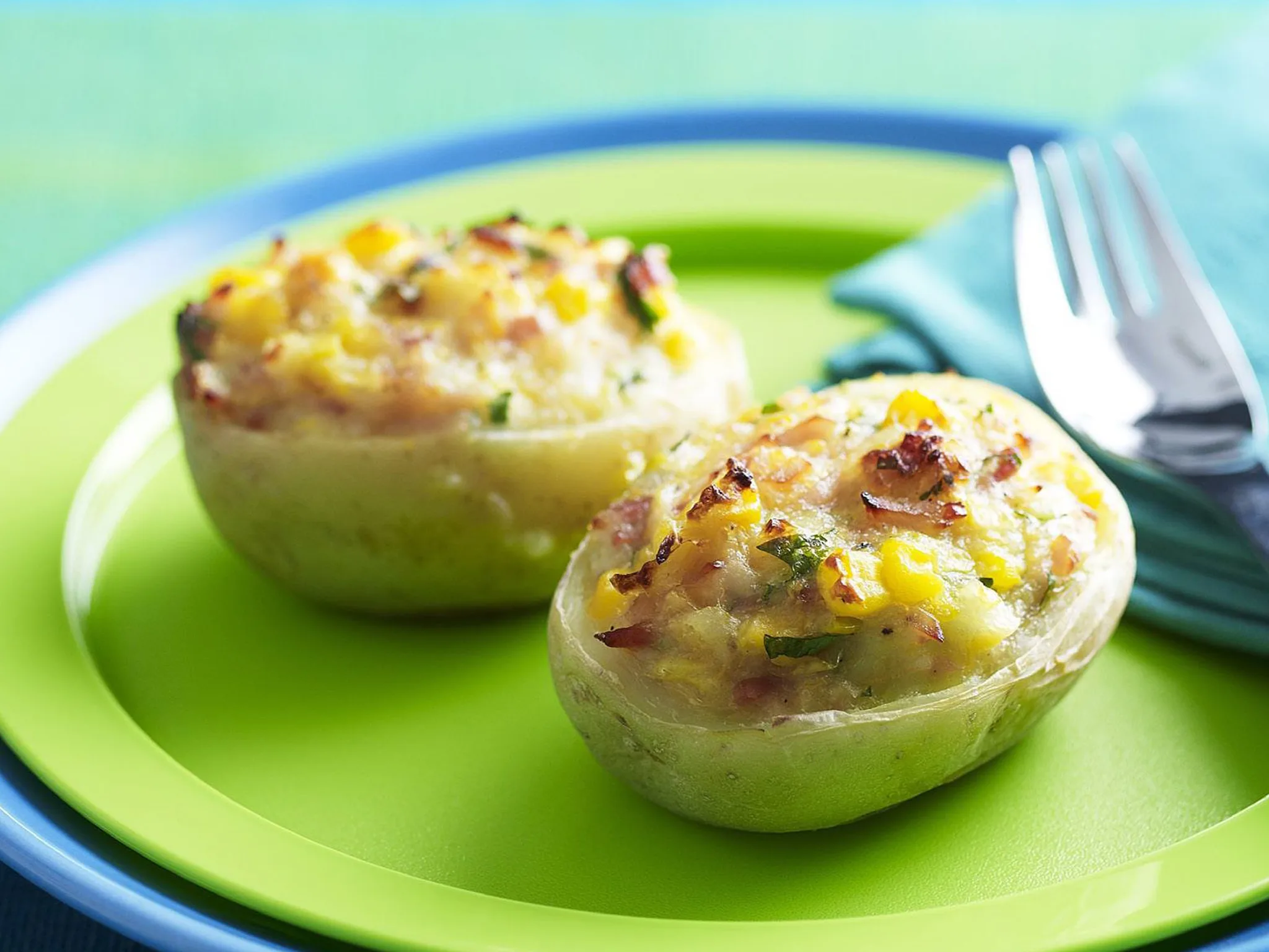 Creamed Corn and Bacon Stuffed Potatoes