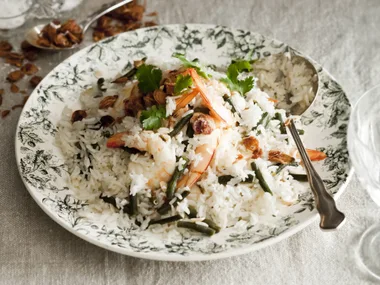 prawn, coconut and snake bean rice