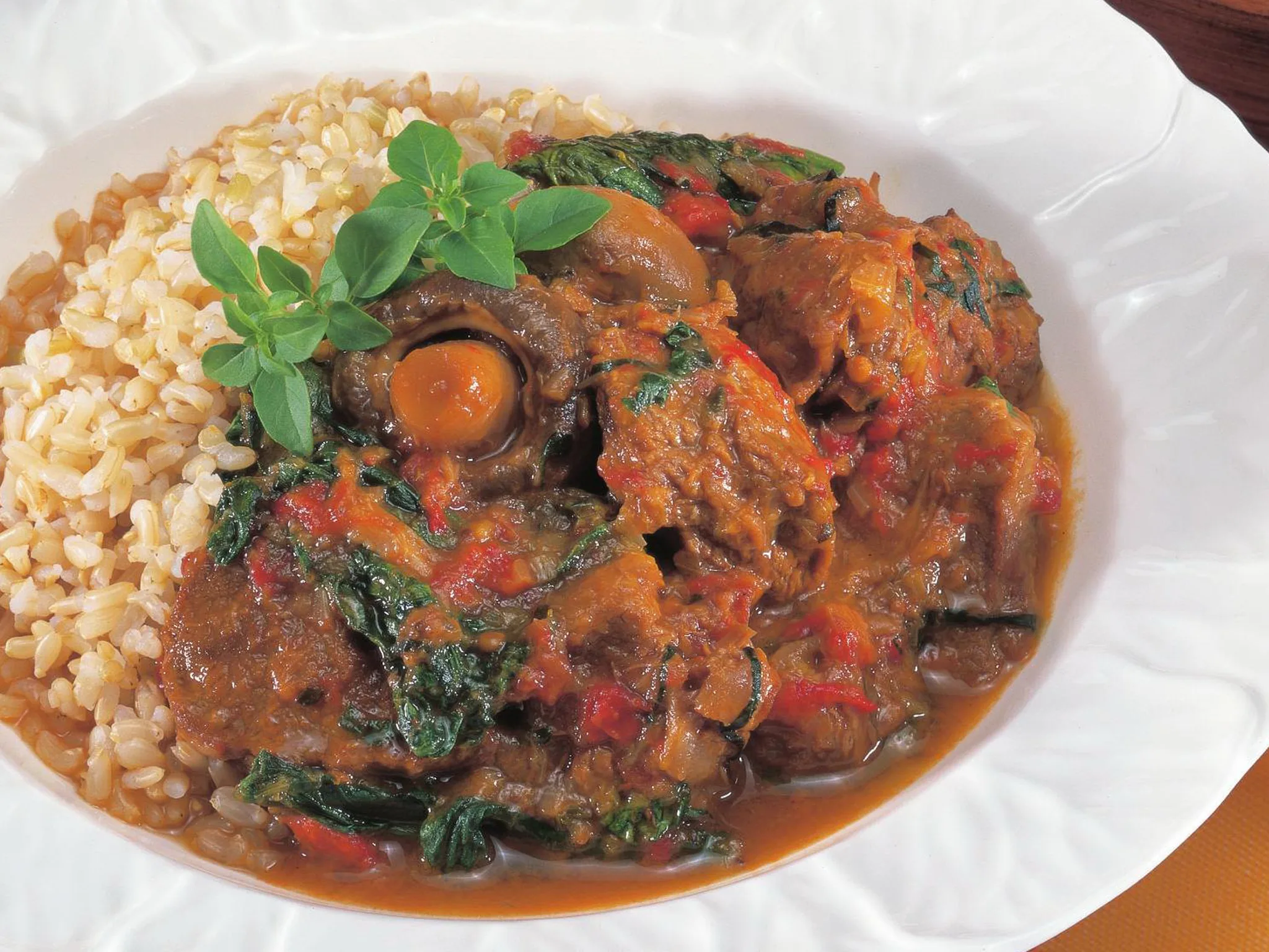 veal with spinach and mushrooms