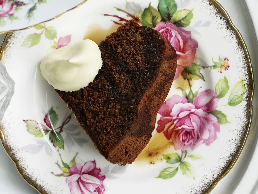 chocolate, hazelnut and coffee syrup cake