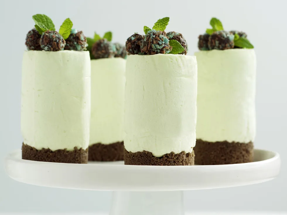 mint chocolate truffle cheesecakes