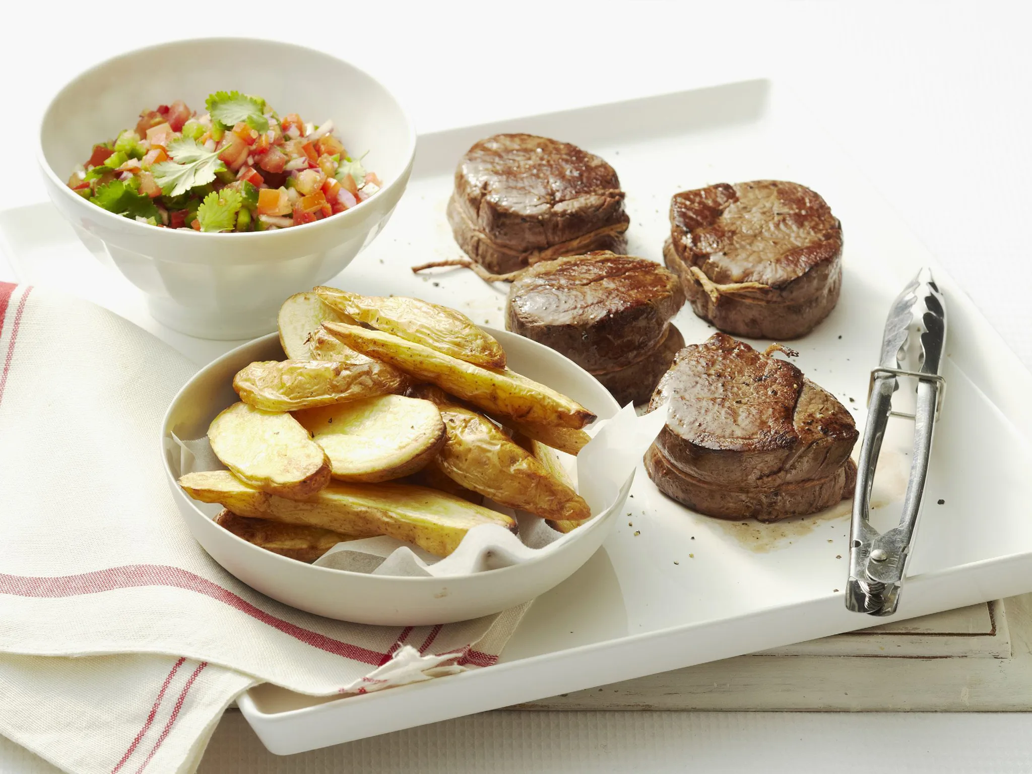 steaks with capsicum salsa