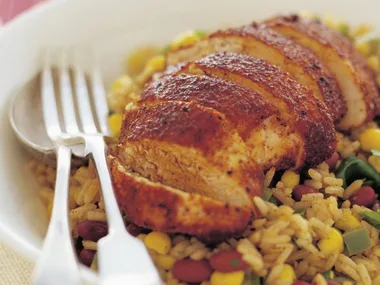 Cajun chicken with creole rice