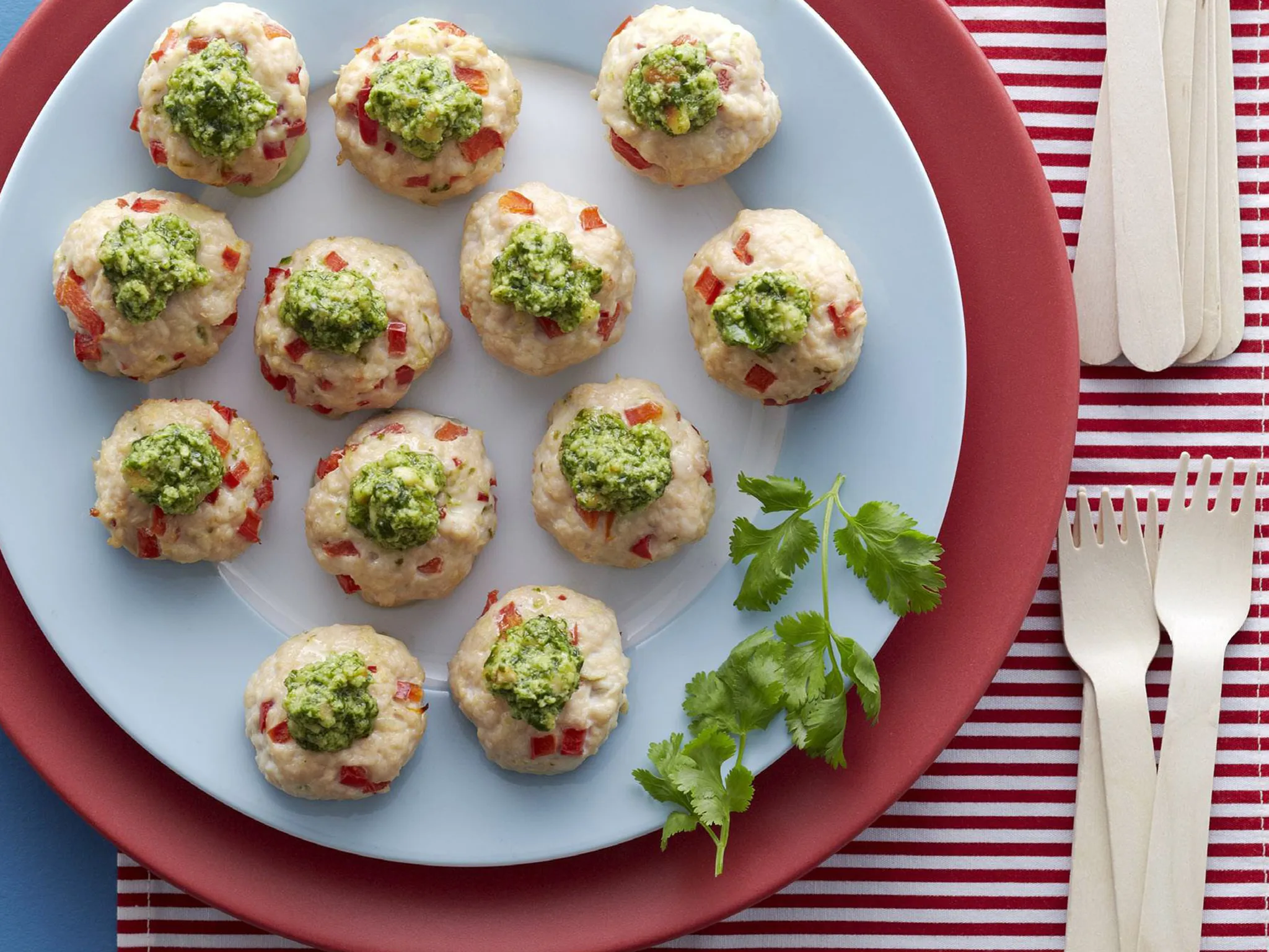 thai chicken patties with pesto