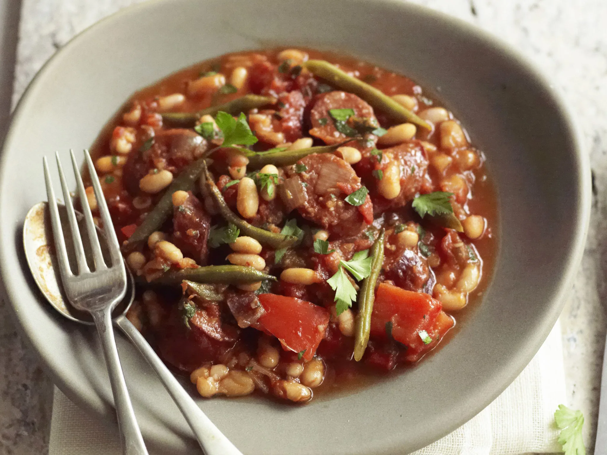 CHORIZO, CHILLI AND BEAN STEW