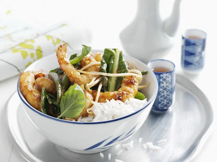 prawn and scallop chilli jam stir-fry