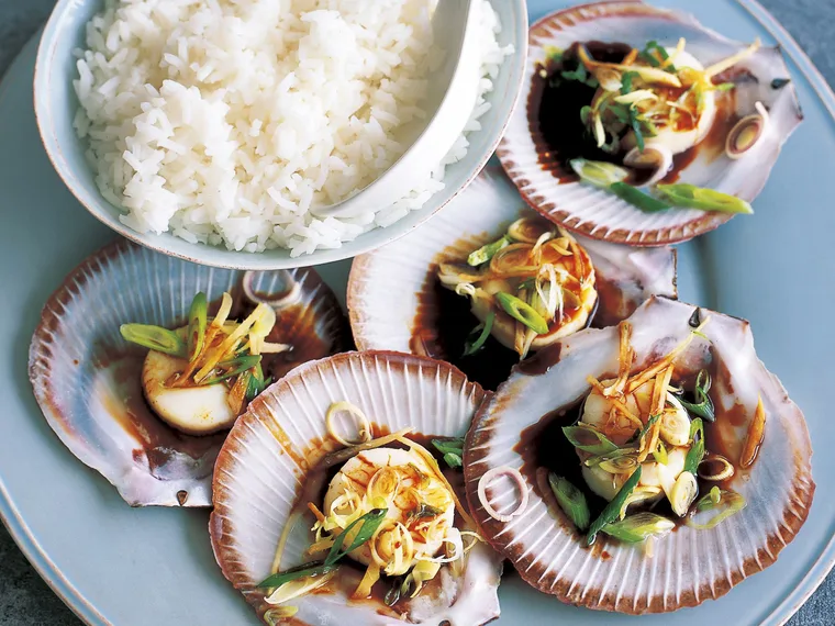steamed sesame scallops