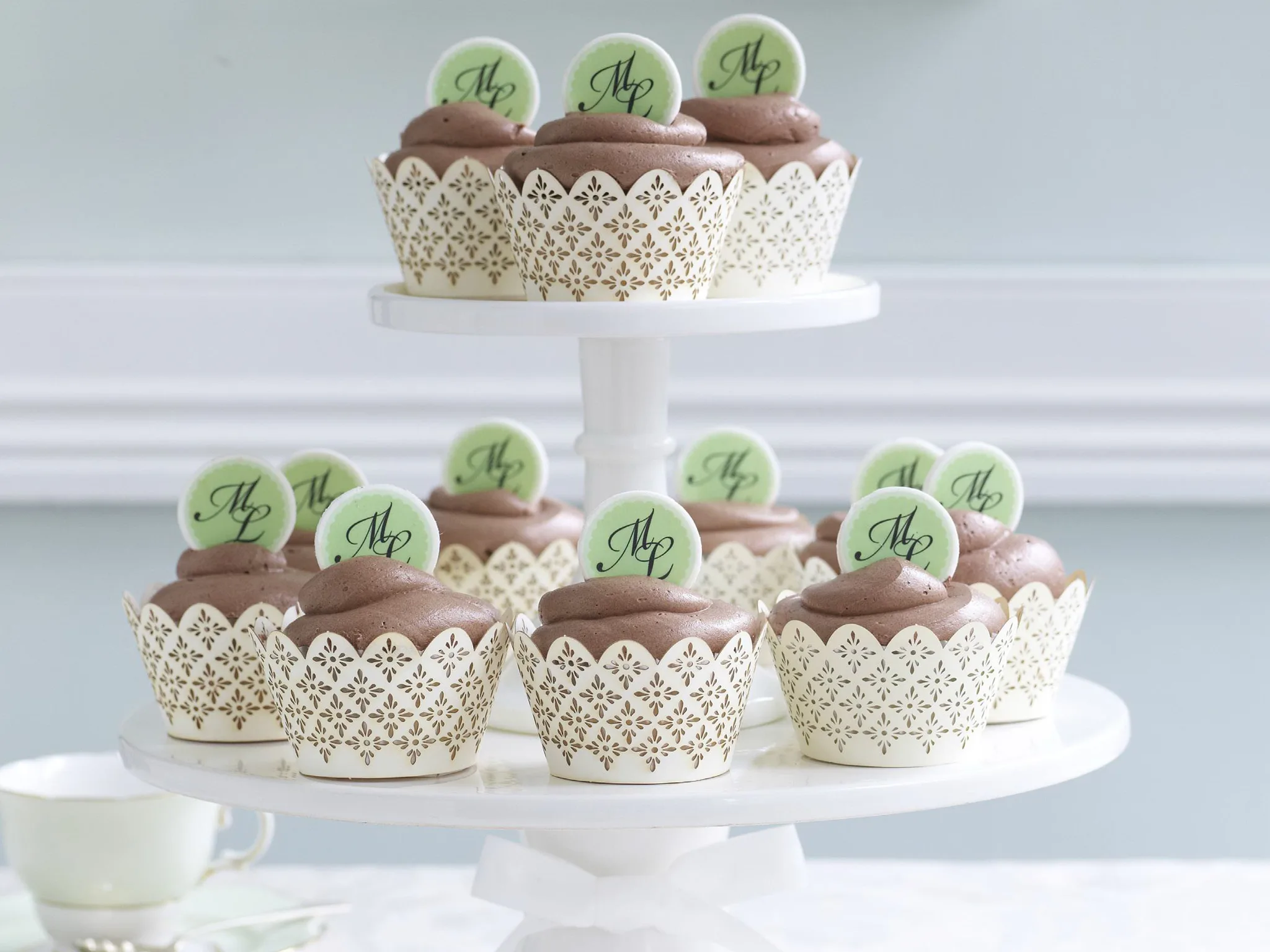 Monogrammed cupcakes