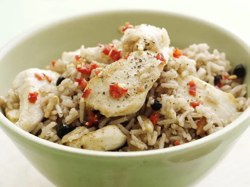 Turkish Pilaf with Chicken, Onion, and Almonds