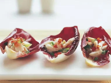 Radicchio with thai crab salad