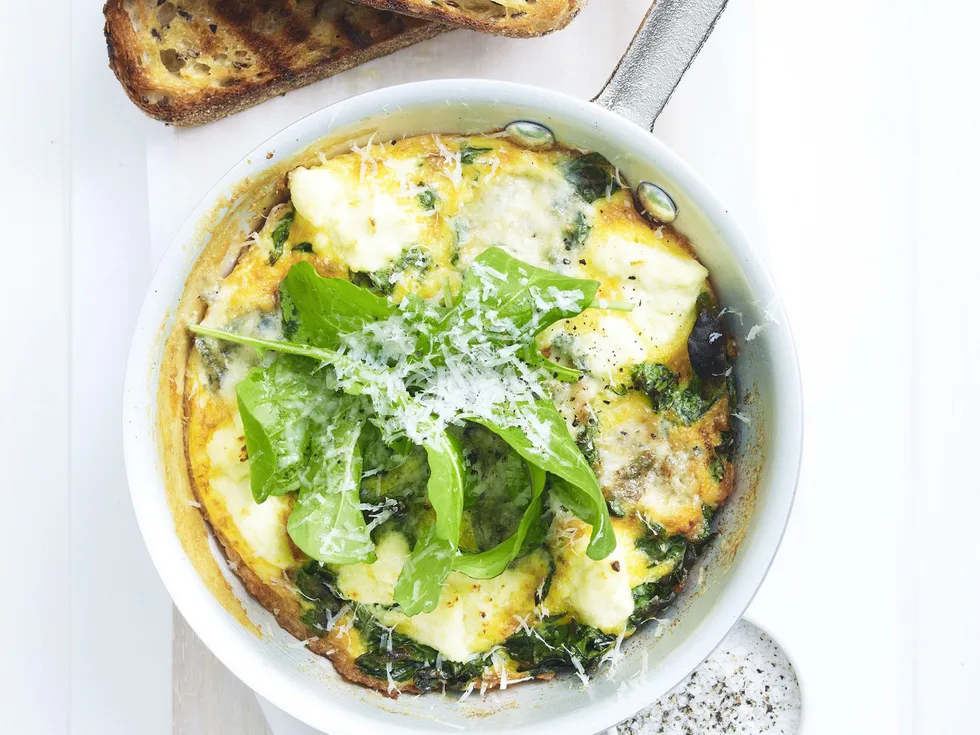 quick three-cheese frittata