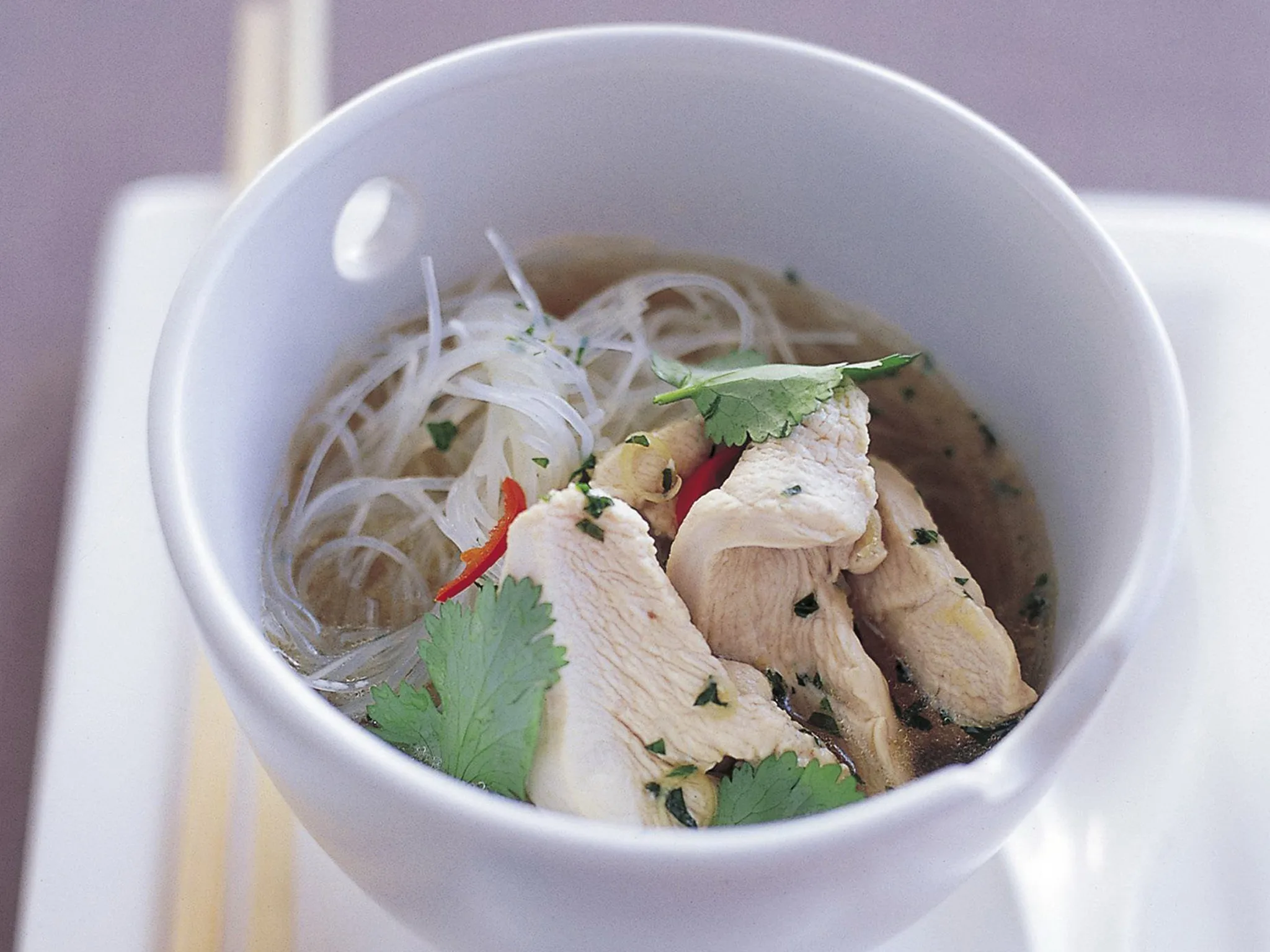 transparent noodle soup