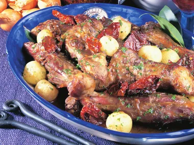 braised lamb shanks with sun-dried tomatoes