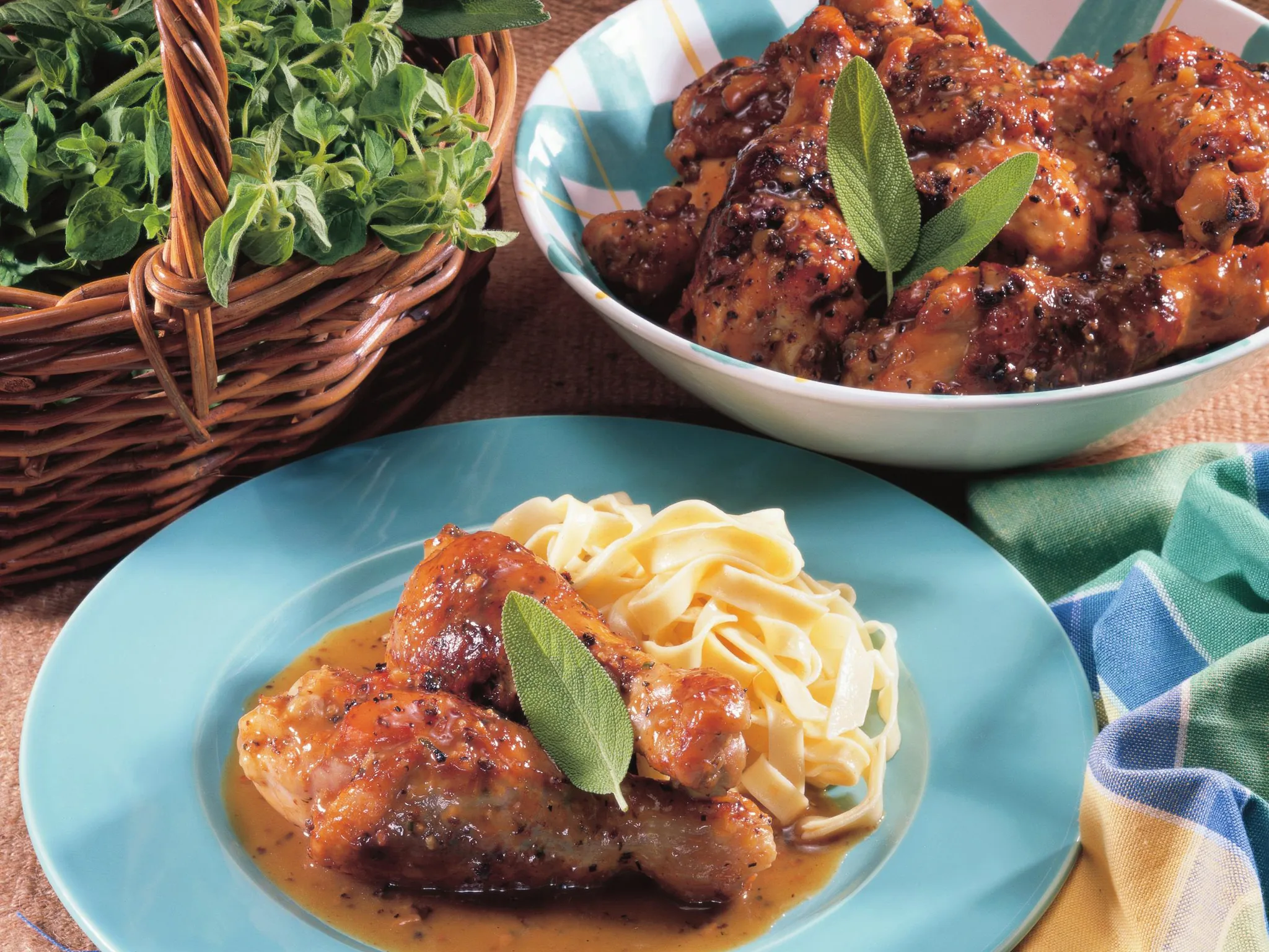 herb-seasoned chicken with beer