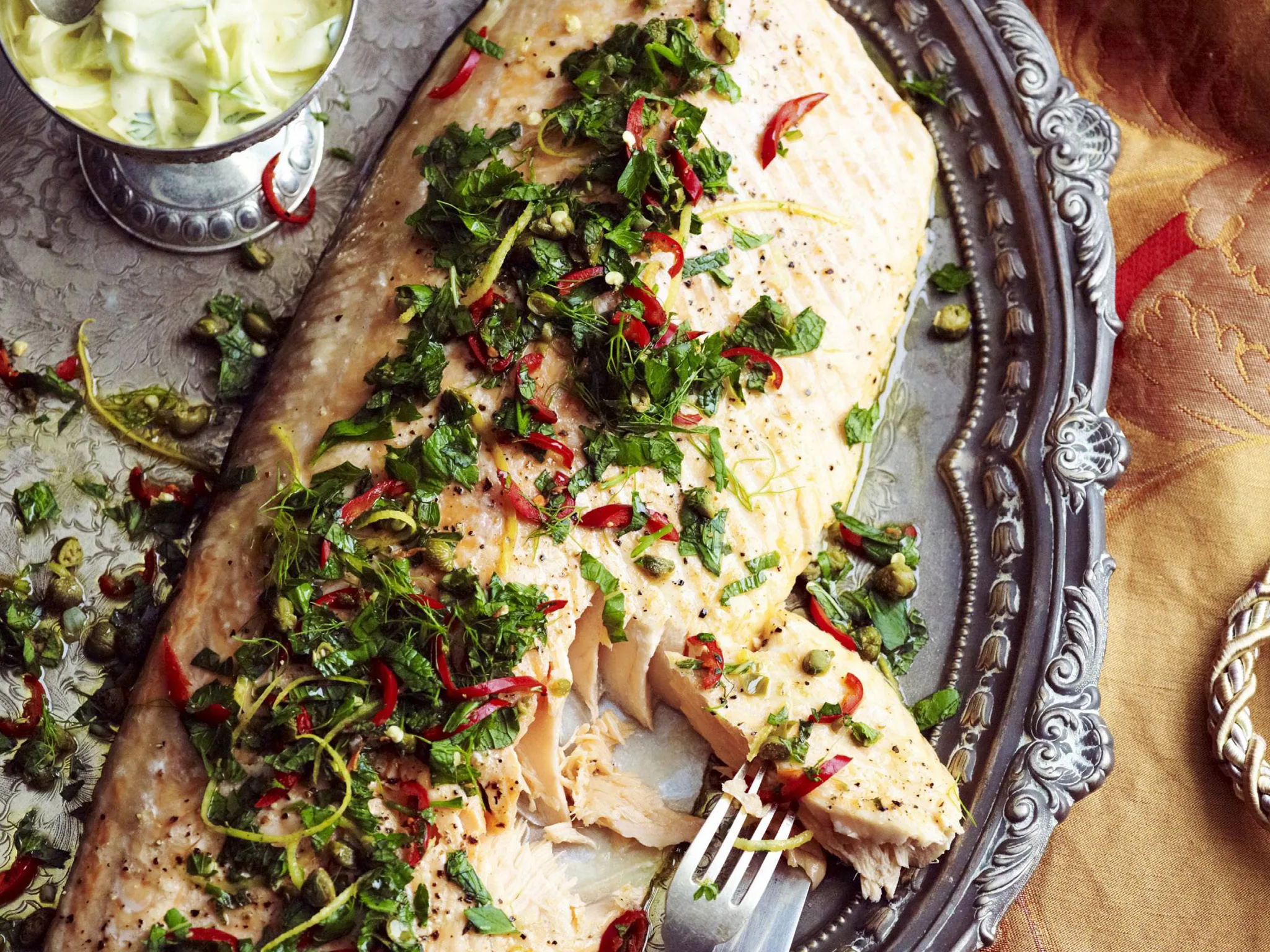Herbed salmon with capers and fennel remoulade-image