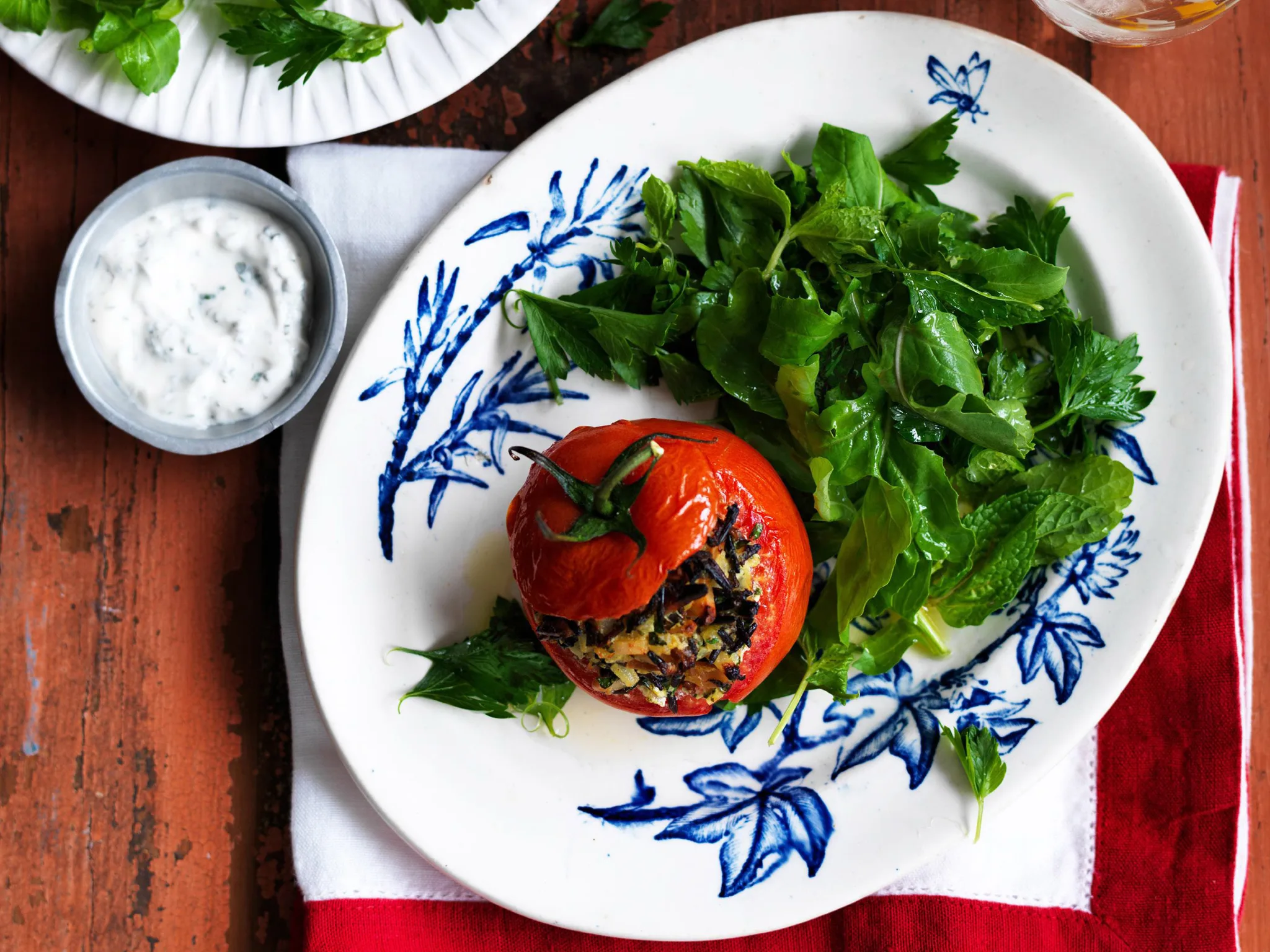 wild rice and orange stuffed tomatoes