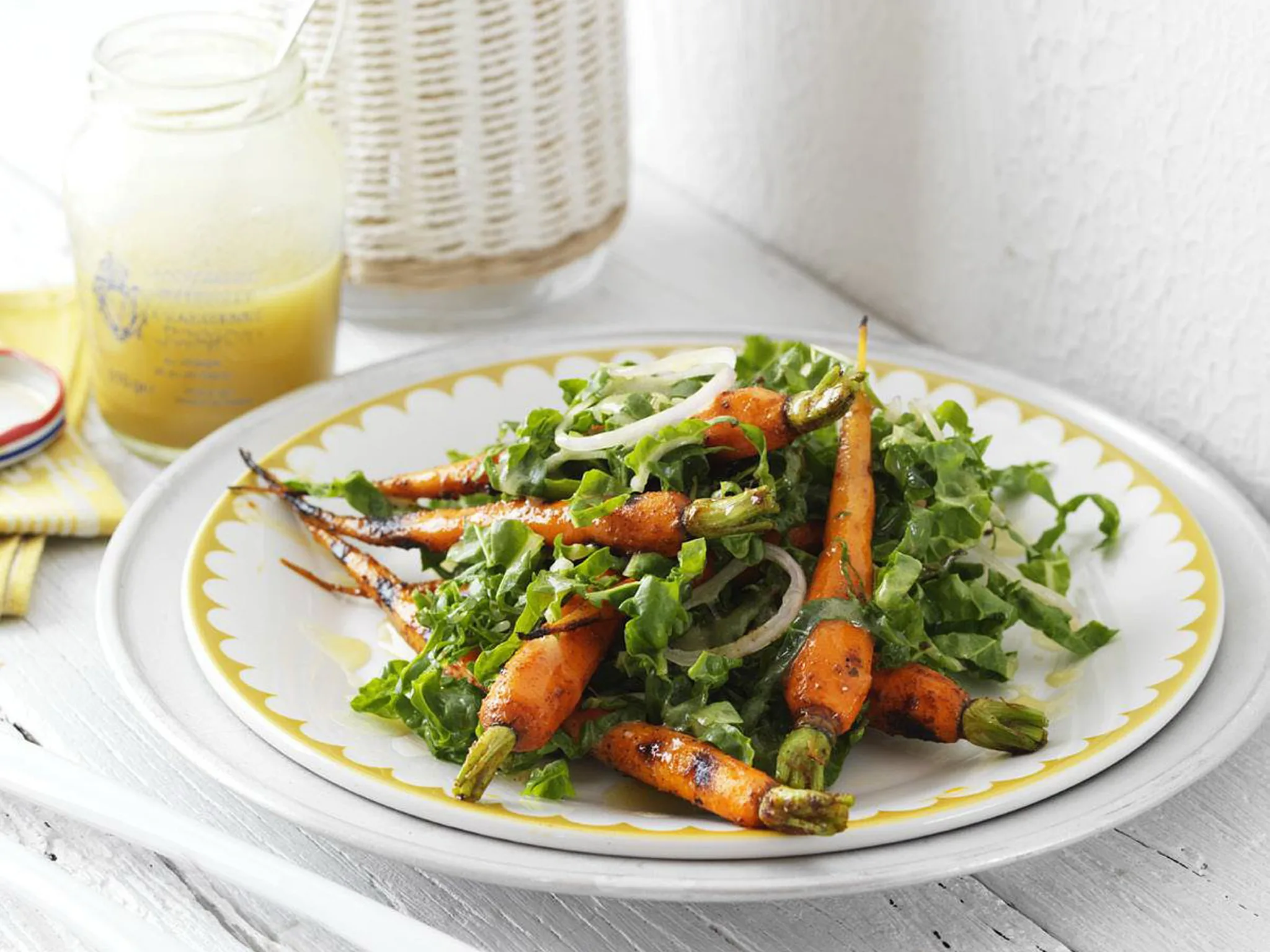 honey mustard carrots with silver beet