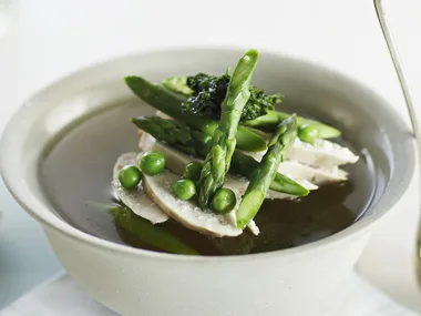 chicken, pea and asparagus soup