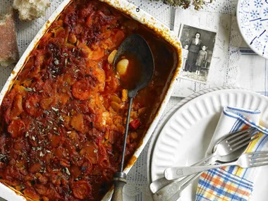 Baked lima beans