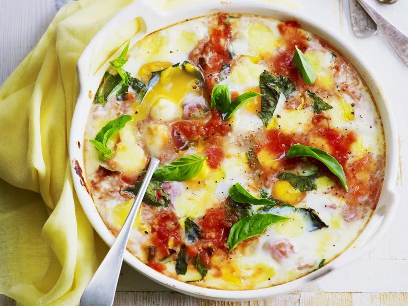 Baked eggs with herbs and bocconcini | Women's Weekly Food