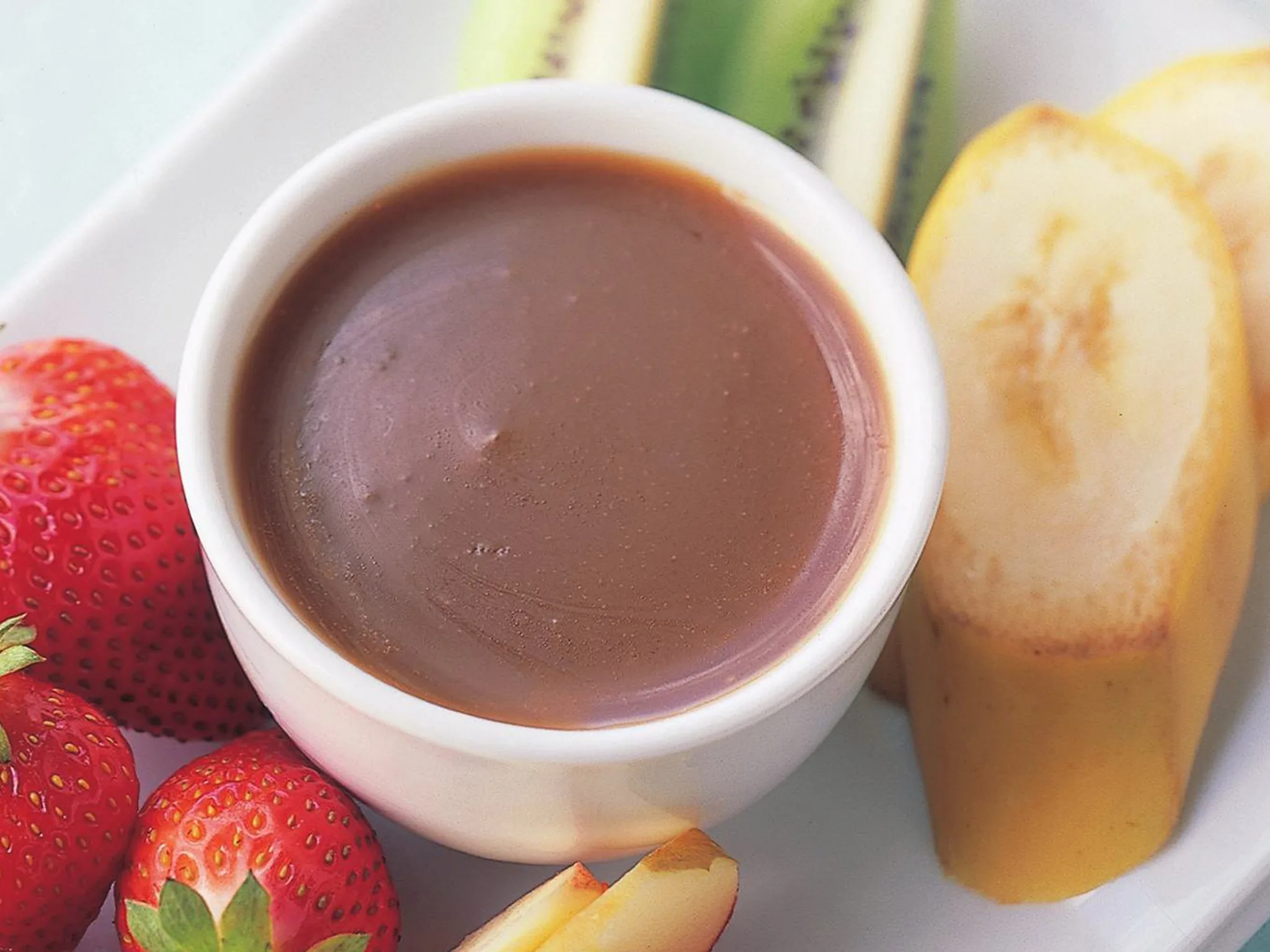 Butterscotch and white chocolate fondue