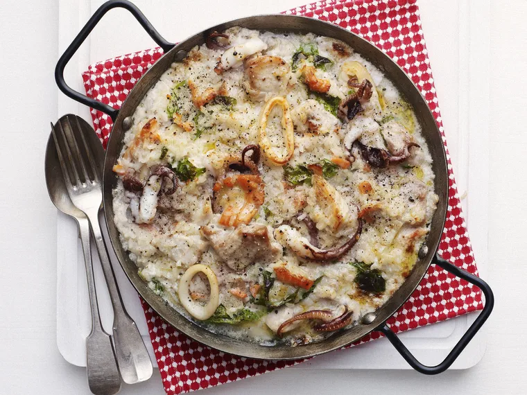 baked seafood risotto