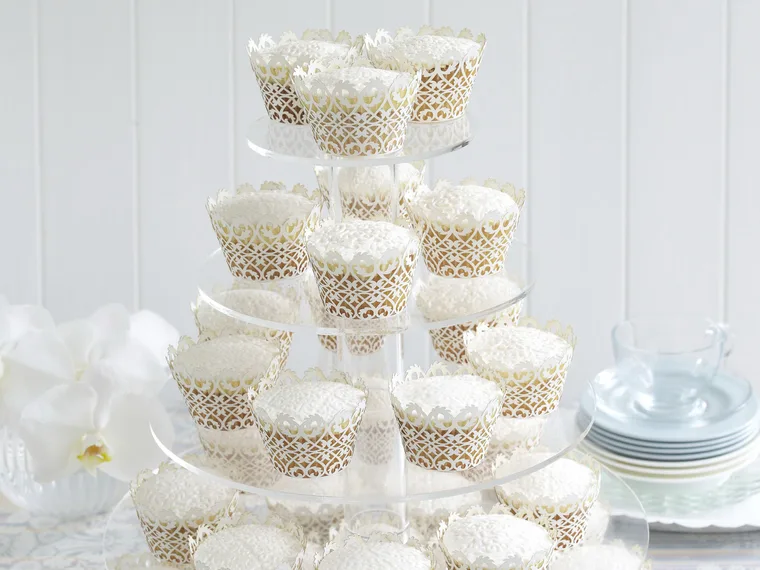 Embossed lace cupcakes