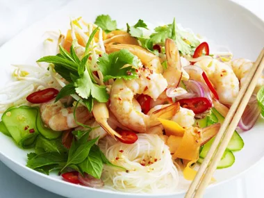 prawn and rice vermicelli salad