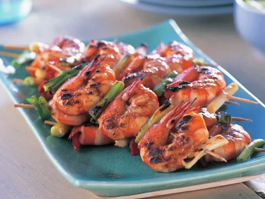 PRAWN AND GREEN ONION SKEWERS