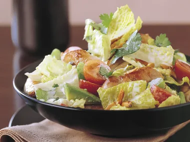 Warm chicken and coriander salad