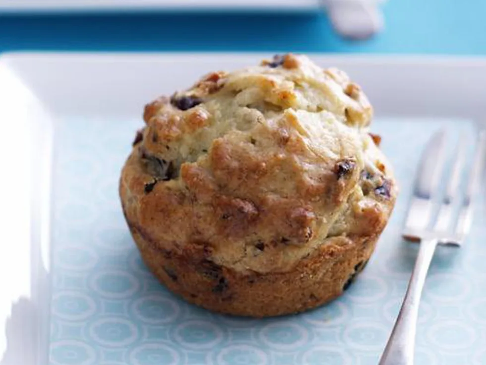 sticky banana and date muffins